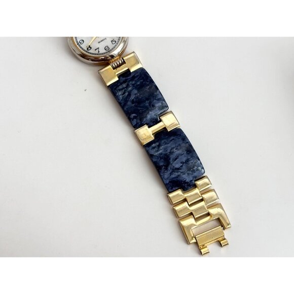 Vienna Blue & Gold T Mother of Pearl Dial Vintage Wristwatch - 24mm - WORKS! - Picture 4 of 10